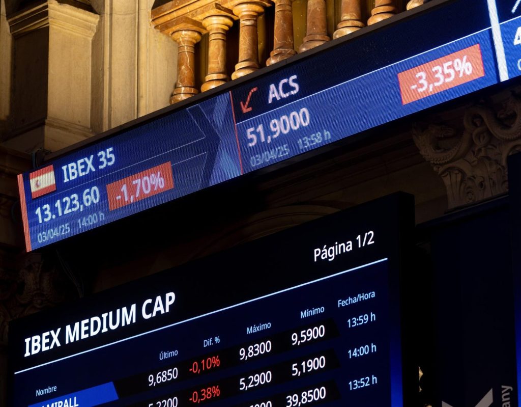 El Ibex 35 baja un 1,40% por la caída de los bancos, Caixa y Santander pierden un 5%
