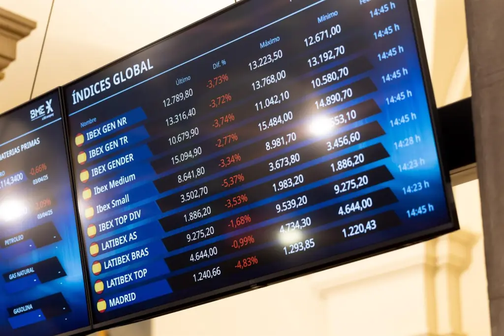 El Ibex 35 repunta un 0,7% al mediodía y se estabiliza tras tres sesiones de fuertes caídas