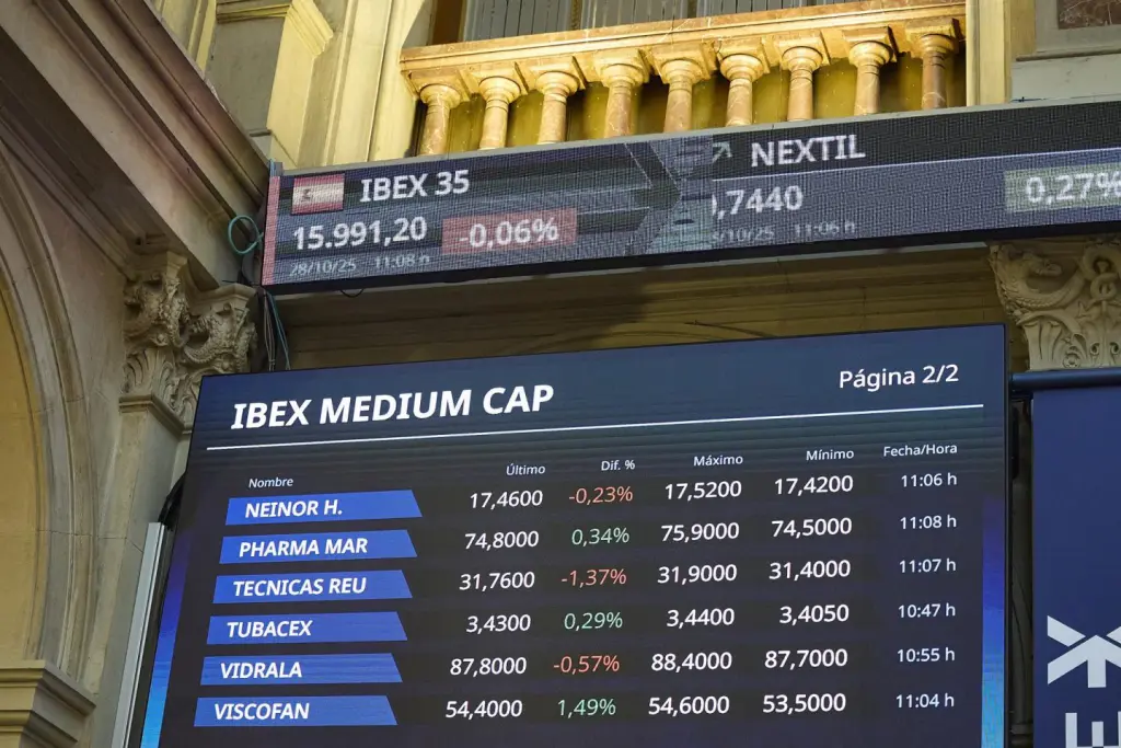 Aena se desploma un 4% y lidera caídas del Ibex 35 pese a ganar 1.579 millones hasta septiembre