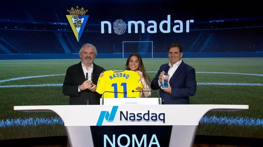 El Cádiz cotiza en Nasdaq con Nomadar y sus acciones se disparan un 28,8% en su debut.