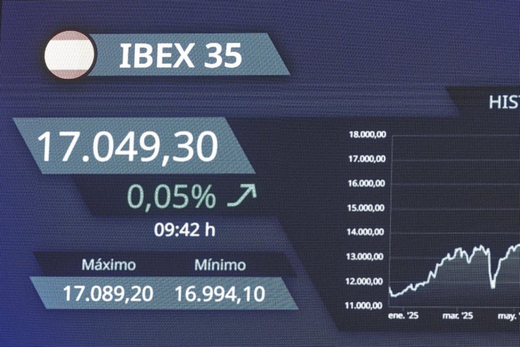 El Ibex 35 cae un 2,27%, pierde los 17.000 puntos; Indra se desploma más de un 12% tras ruptura.